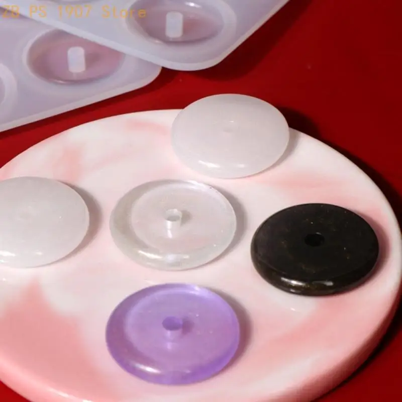 3D Hollow Round Silicone Mold Jewelry Pendant Crafts Making Supplies Non-stick 55KA