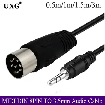 MIDI Din 8pinový na 3,5mm 8pinový Din konektor (samec) na 3,5mm samec audio adaptér pro hudební nástroje a audio zařízení 0,5 m 1 m 3 m 10 nejlepší prodej 8pinový 3,5mm jack - №6