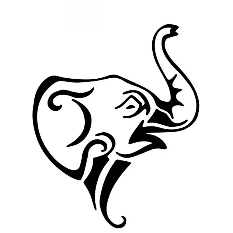 

Elephant Head Cartoon Animal Applique Fashion Decorative Applique Personality Pvc Waterproof Applique Black/white, 15cm*13cm