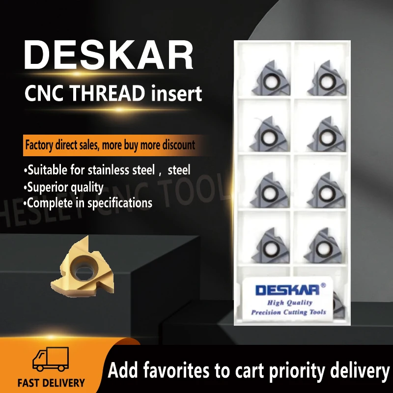 

DESKAR 16ER 16IR 11W 14W 8UN AG55 AG60 LDA CNC Threading Inch Thread Blade Milling Cemented Carbide Lathe Inserts Turning Tool