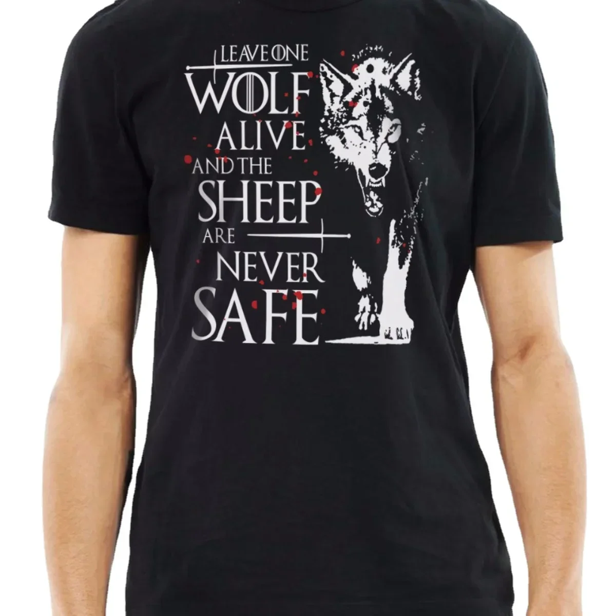 

Leave One Wolf Alive Never Safe. Personalized Letter Printed T-Shirt. Summer Cotton Short Sleeve O-Neck Mens T Shirt New S-3XL