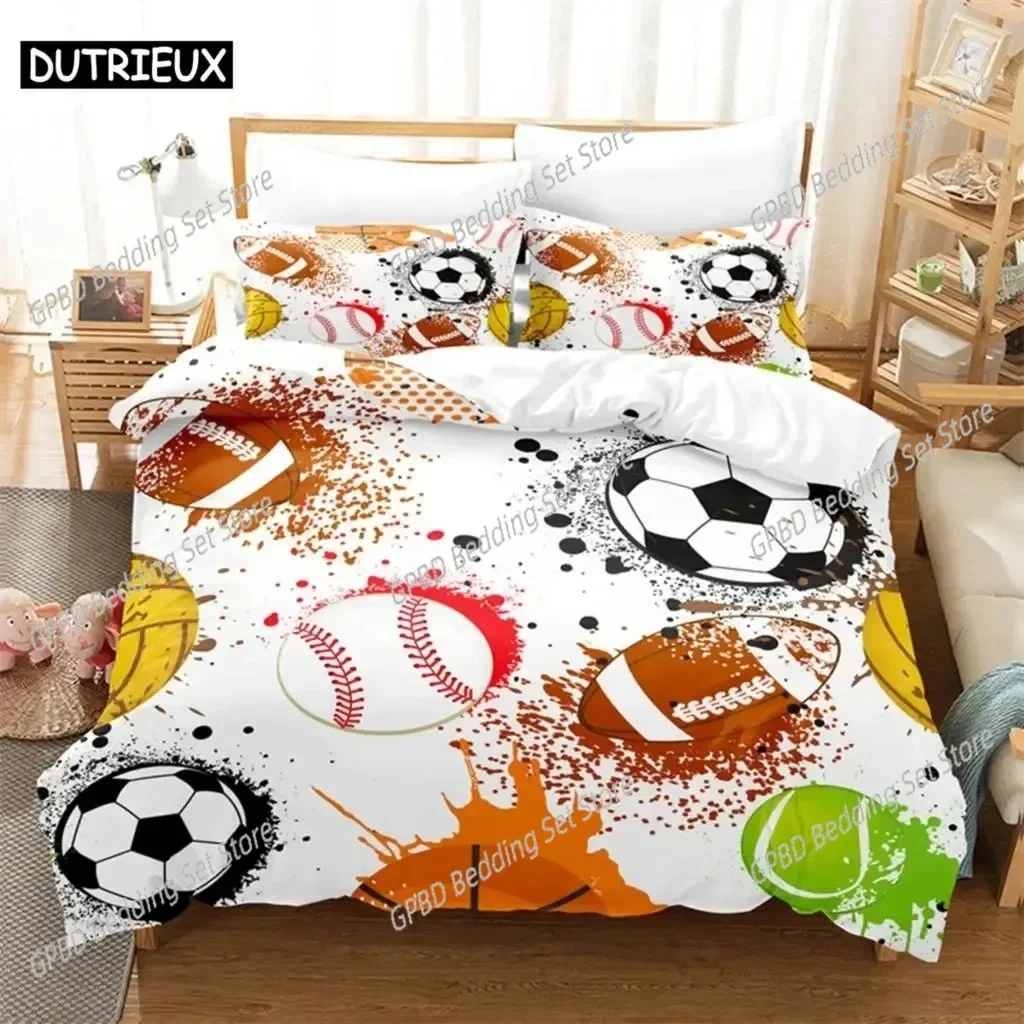 

Soccer And Rugby Bedding Set For Bedroom Soft Modern Bedspreads Comefortable Kids Duvet Cover Quilt Cover And Pillowcase
