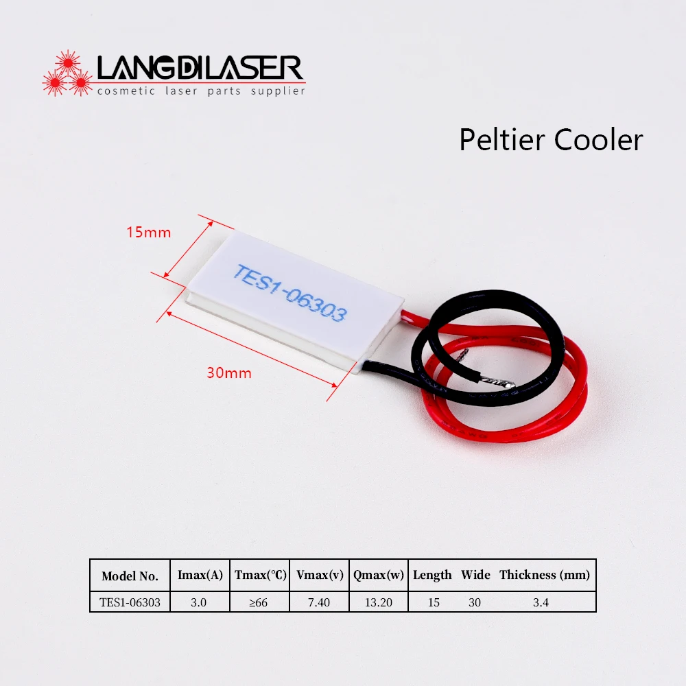 Peltier cooling plate code : TES1-06303 size : 15*30*3.4mm