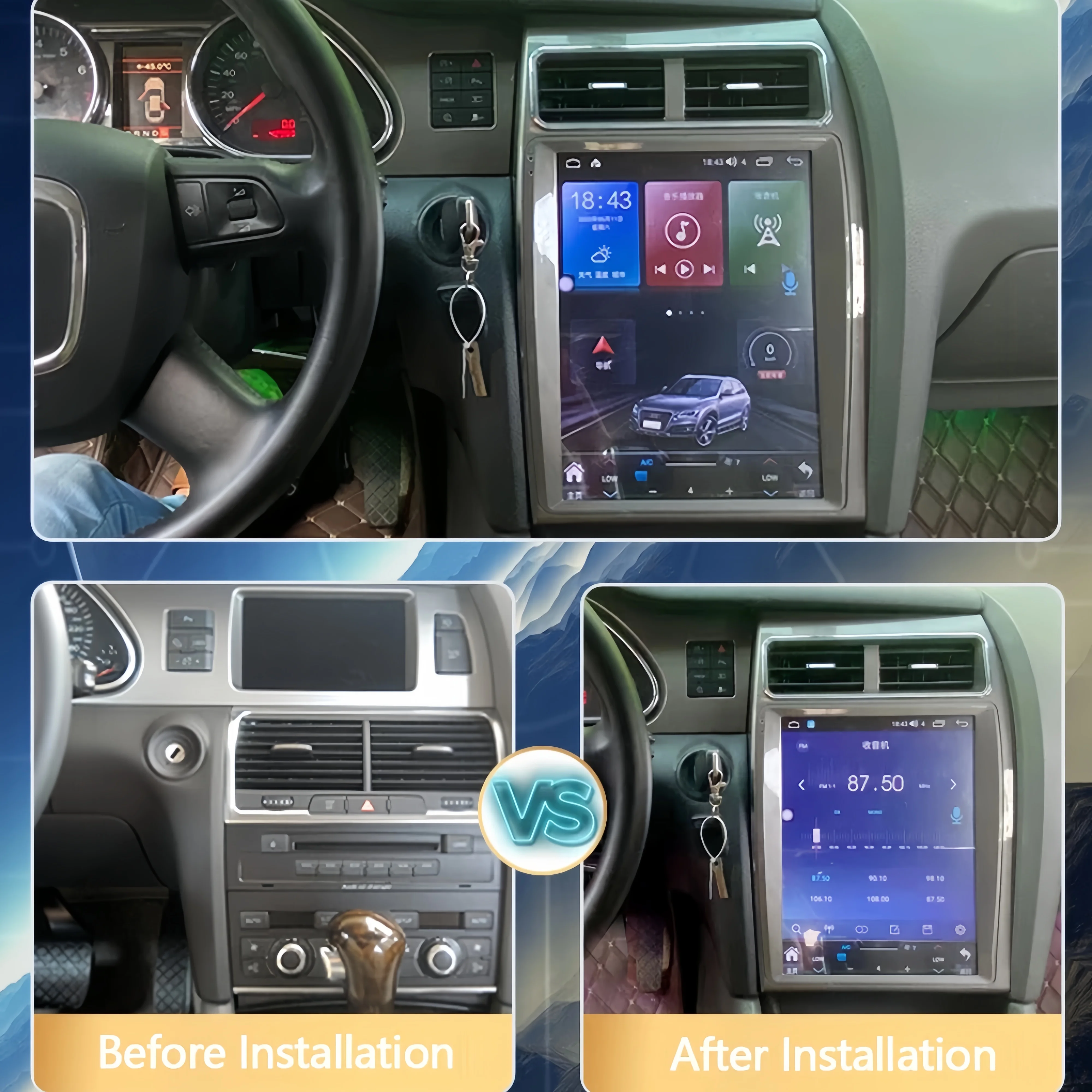 

Android 14 For Audi Q7 2006 - 2015 Android Car Radio Screen 2din Stereo Receiver Autoradio Multimedia Player Gps Navi Unit