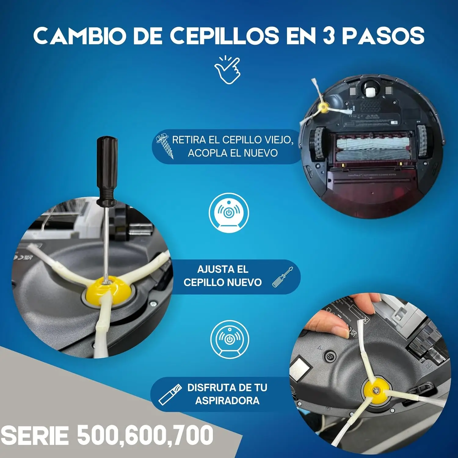 4 قطعة فرشاة جانبية مناسبة لآي روبوت رومبا 500 600 سلسلة 510 530 532 540 545 550 560 562 564 570 580 600 620 630 614 650 692 694