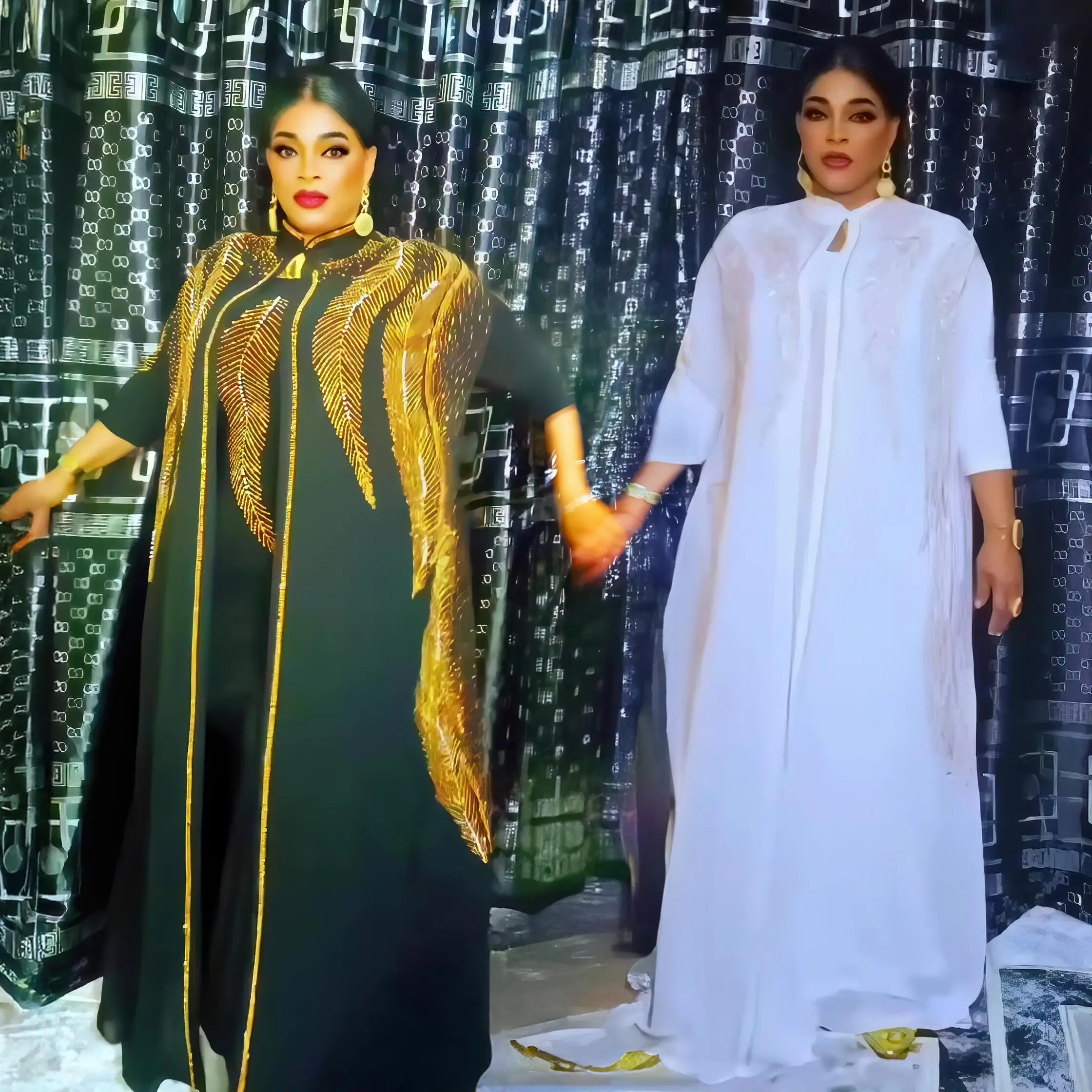 ترتدي تركيا الأنيقة مكونة من قطعتين فساتين أفريقية من حجر الراين فساتين أفريقية للنساء