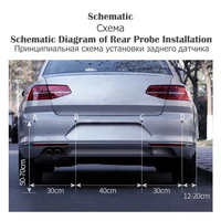 New LED Parking Sensor System Backlight Parktronic Monitor Display Kit Backup Detector Assistant 4 Probes 6