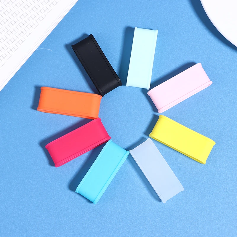 4Pcs/pack Tennis Racket Grip Ring Handle Closure Rubber Sweat-absorbing Band Elastic Fixed Stretchable Silicone Tennis Accessor