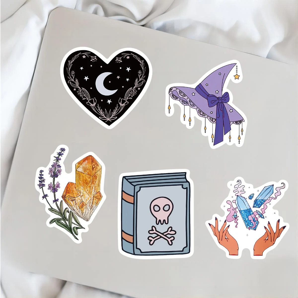 100Pcs Witchy Stickers Cute Magic Witch Stickers Vinyl Waterproof Stickers For Water Bottle Laptop Luggage Skateboard Snowboard