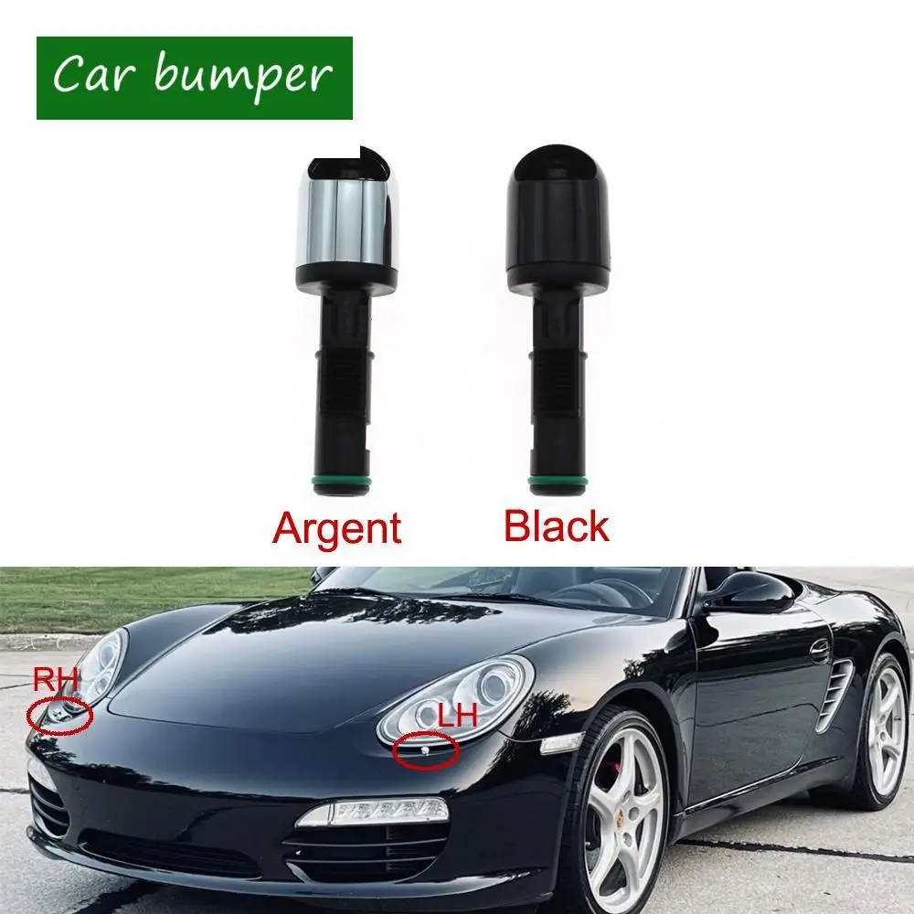 Argent Black For Porsche 911 Panamera 718 Boxster Headlight Washer Nozzle Head Spray Jet 99762826300 97062825100 L/R