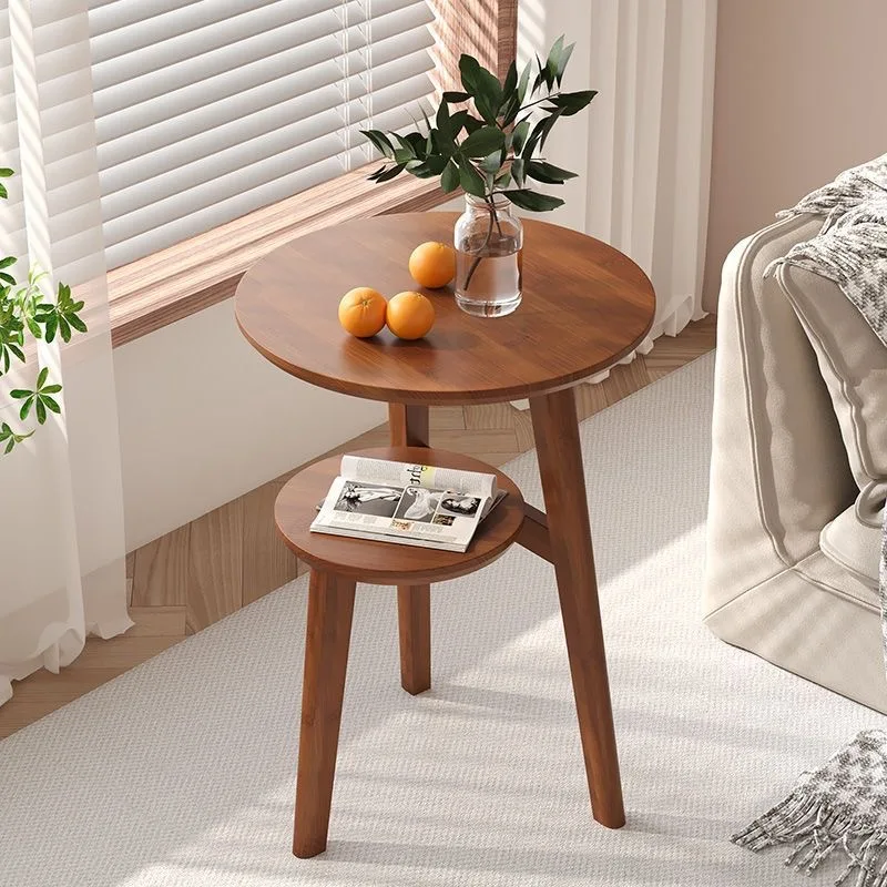 Sofa side table, living room round table, double layered coffee table, balcony tea table, bedside round table, garden table