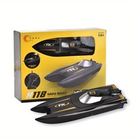 TKKJ high-speed remote control boat, 2.4GHz, 10km/h, rechargeable battery, USB charging, automatic reset and low battery alarm,
