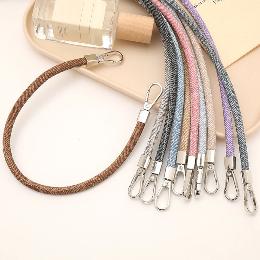 Phone Anti-lost Lanyard Key Short Wrist Pendant Women's Hand-held Chain Hanging Cord Anti-lost Rope Braided Denim Bag Strap