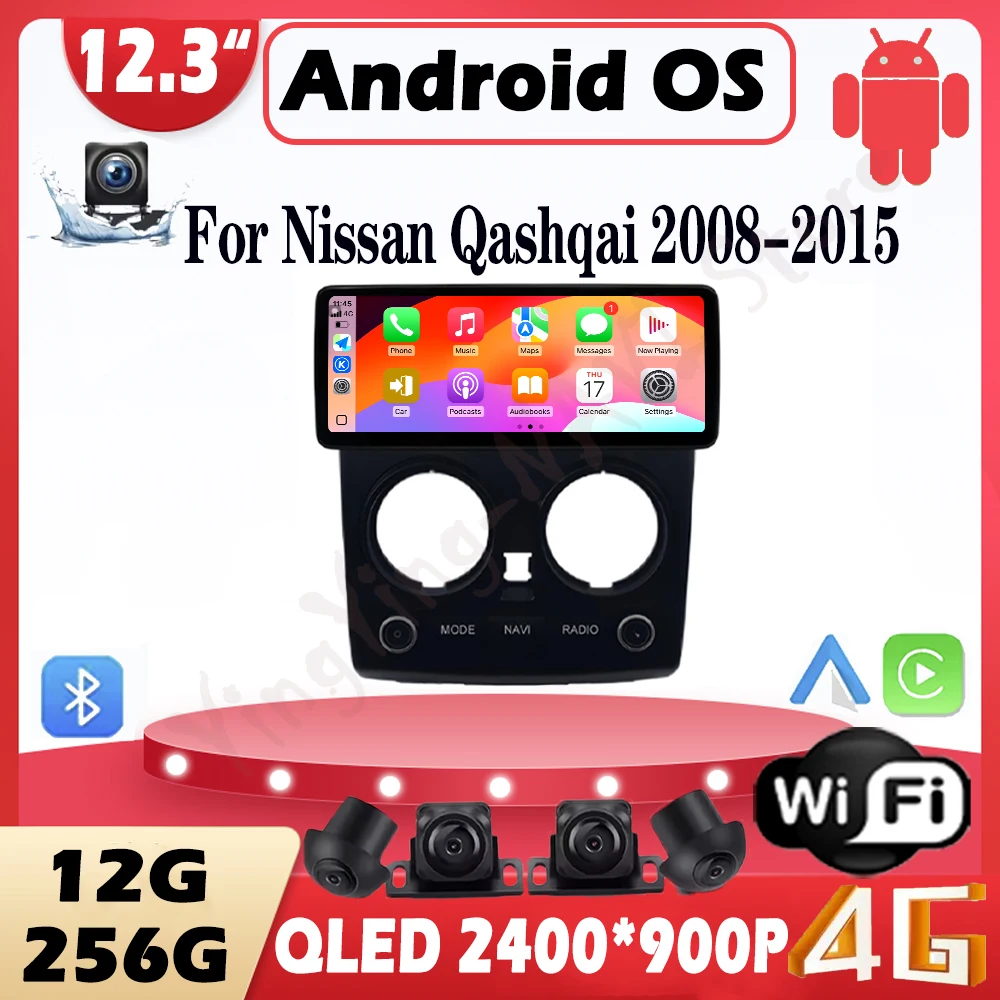 

Автомобильное радио для Nissan Qashqai 2008-2015 Android 15, беспроводной CarPlay, Android Auto, 4G, мультимедийный плеер, GPS