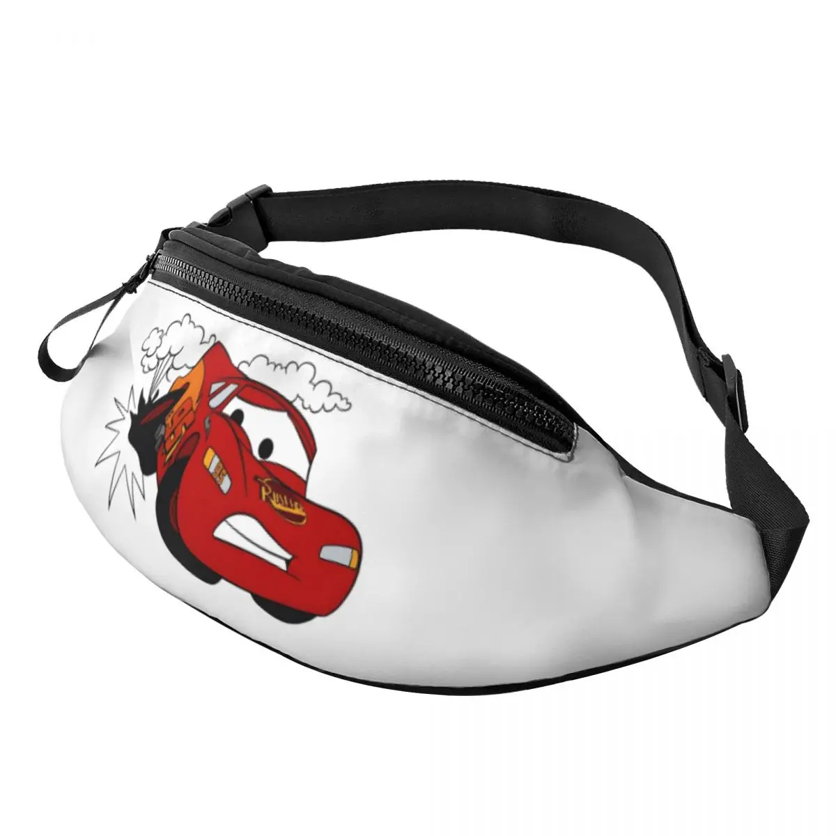 

Забавная Повседневная поясная сумка с принтом Молнии Маккуин для мужчин и женщин, забавная бананка для путешествий с машинками, кросс-боди, чехол для телефона и денег