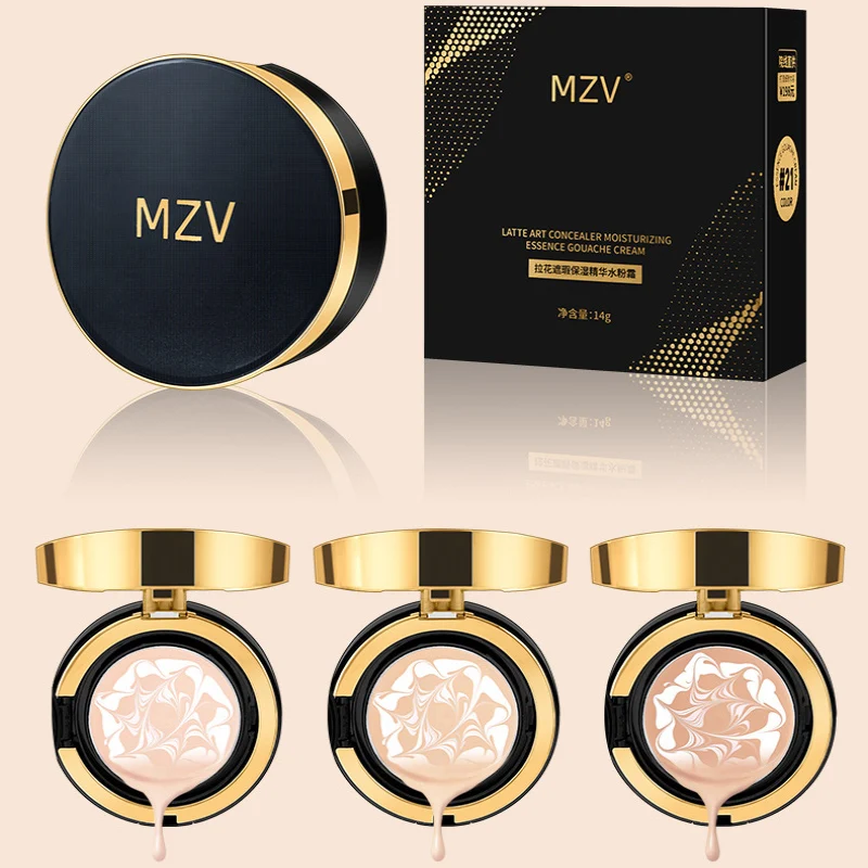 MZV Air Cushion Luxury 3 Colors Waterproof Foundation with Replacement Full Cover Oil Control Face Base Makeup Soft Concealer