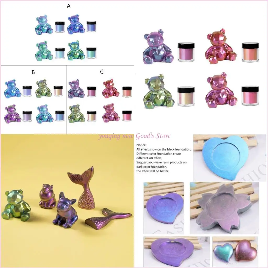 

57QA Mica Powder-4 Color Pigment Supply Pearls for Makeup/lip Gloss Coloring/soap Making/epoxy Dye/colorant Diy Craft