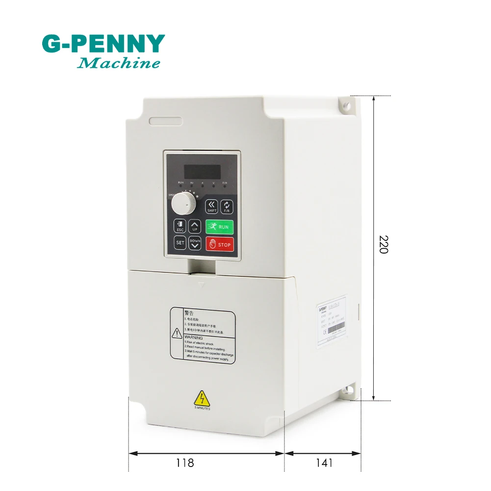 5.5KW 220V/380V H100 Inverter/VFD Variable Frequency Drive Speed Control 0-1000Hz Frequency Converte
