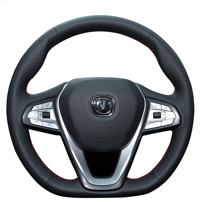 DIY Hand-Stitch Suede Leather Car Steering Wheel Cover for Changan Eado E-star CS Interior Auto Accessories