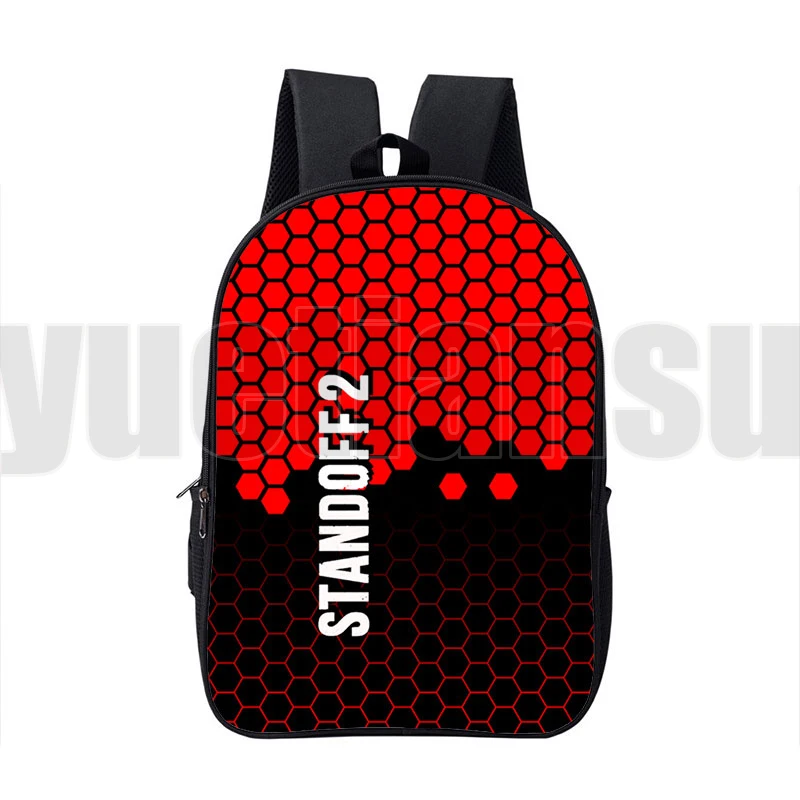 3D Print Anime Shooting War Game Standoff 2 Backpacks Boys Girls Double Zipper Cartoon School Bags Men 16 Inch Mochila Travelbag