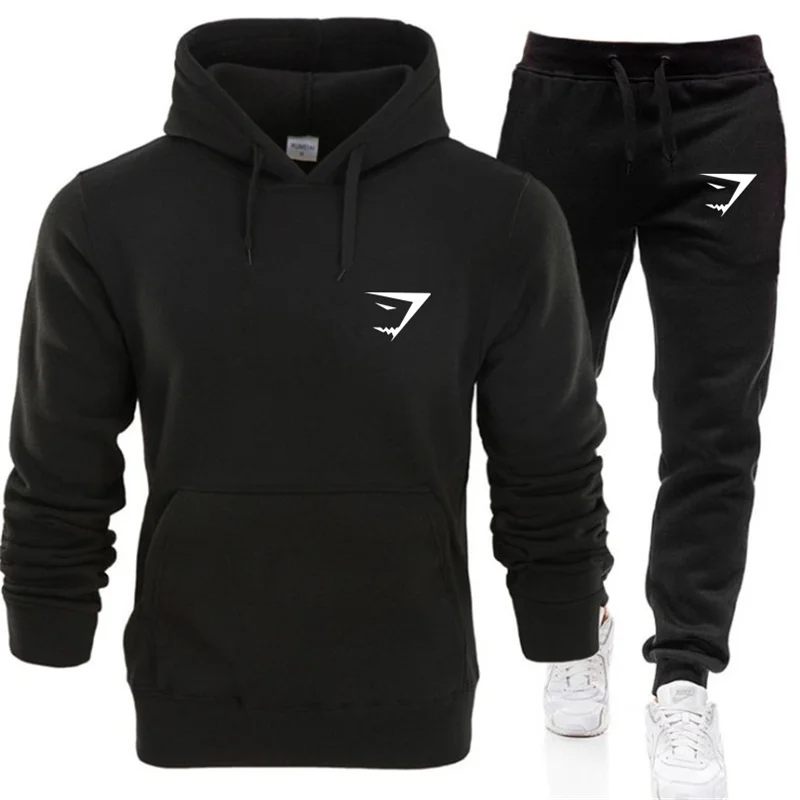 Spring Autumn Hoodies Set Men Letter Print Cotton Tracksuit Outfits Man High Quality Sportswear Streetswear Trend 2 Piece Sets