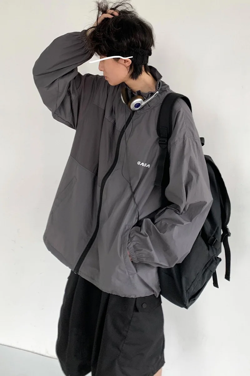 سترة واقية من الشمس للجنسين بتصميم فضفاض وألوان سادة، بأسلوب ملابس العمل الكلاسيكية، متعددة الاستخدامات للرجال والنساء #3