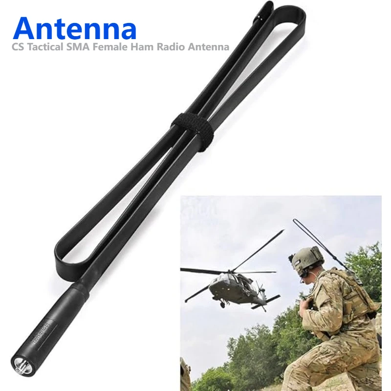 108cm Dual Band VHF UHF 136-520MHz 42.5inch Foldable CS Tactical SMA Female Ham Radio Antenna for Kenwood Baofeng TYT Wouxun HYT