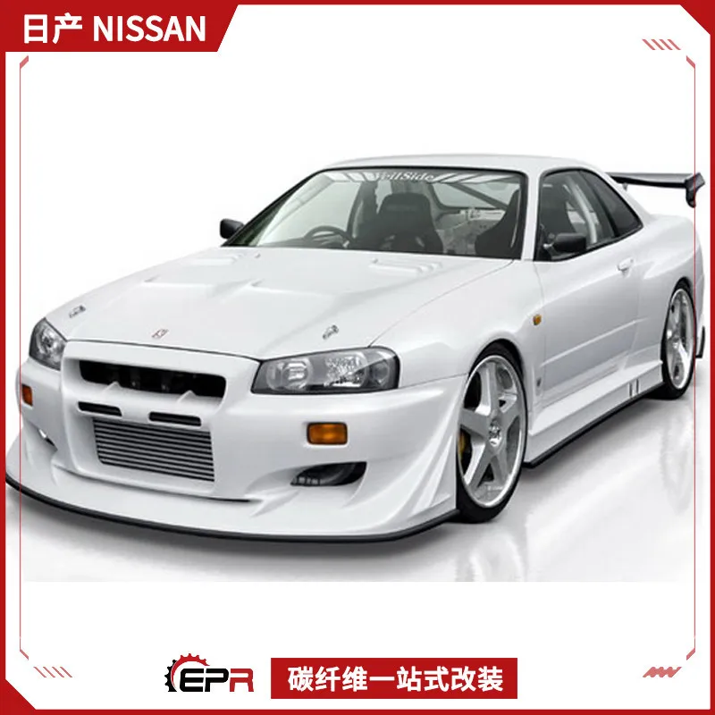 

Японский Skyline R34 GTR модифицированный передний и задний бампер из смолы VarisGT, полный комплект боковой юбки