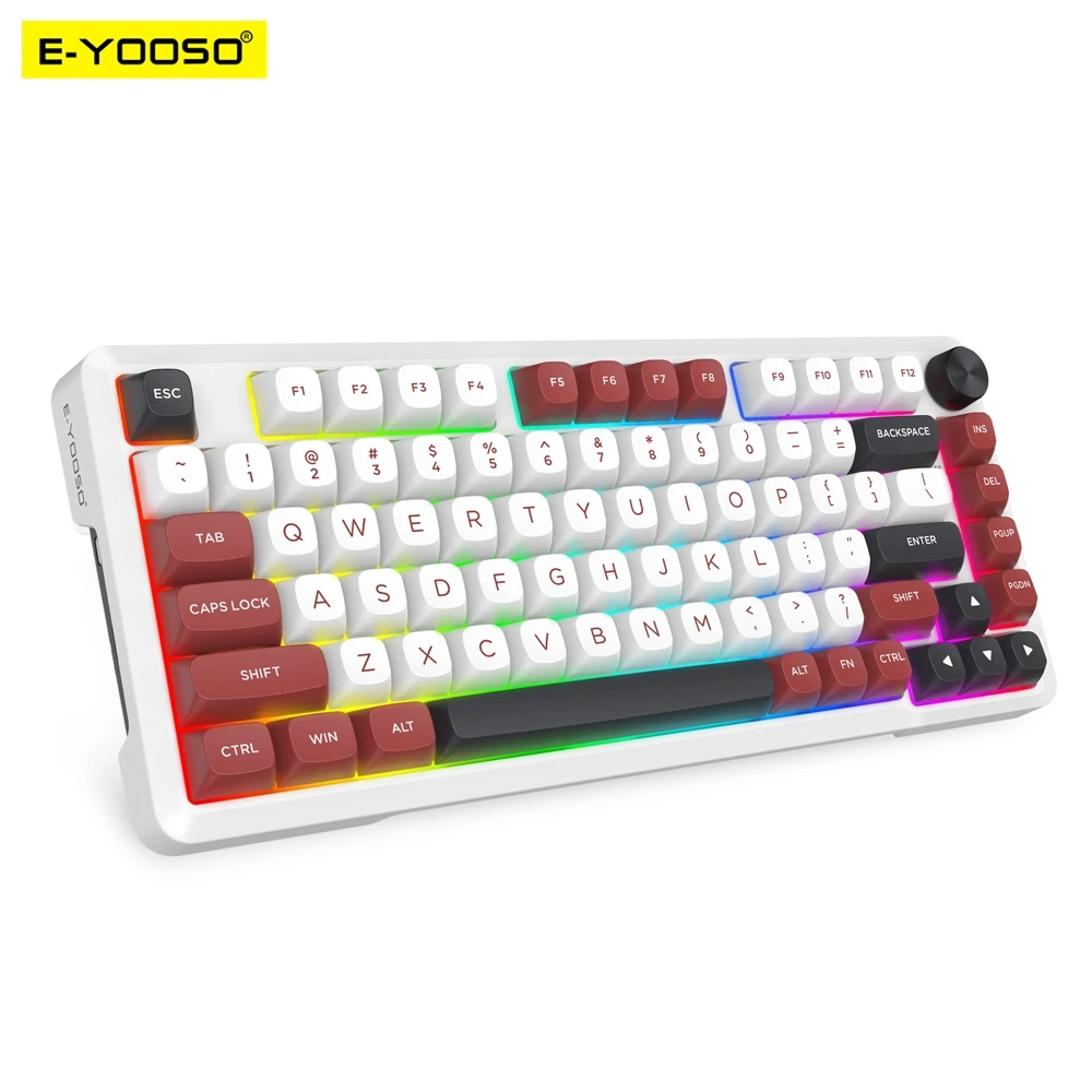 E-YOOSO Z82 USB RGB Mechanical Gaming 78% Wired Keyboard 82 Keys Layout Hot-Swap Gamer for Computer PC Laptop detachable cable