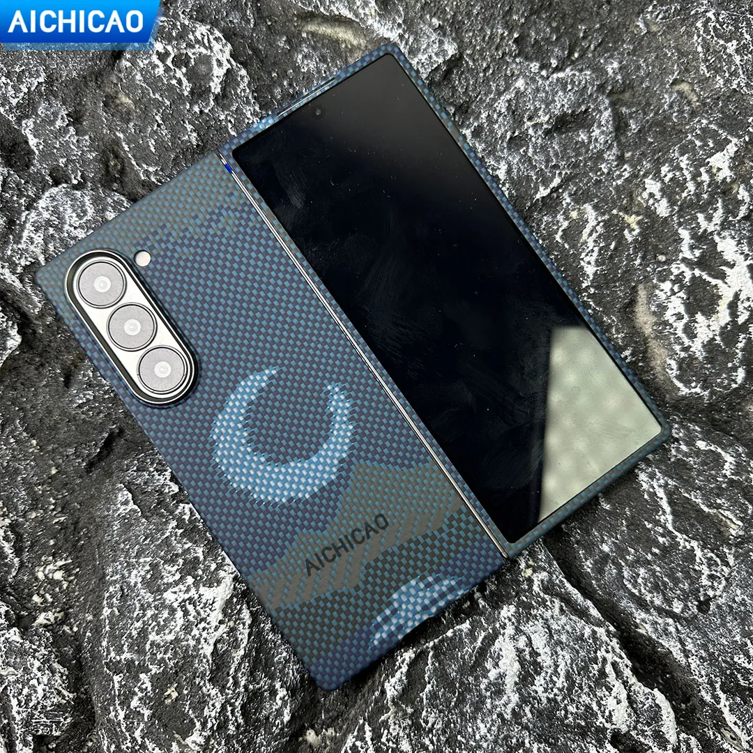 Magsafe Aramid Fiber, Anti-fall busines shell이 포함된 Samsung Galaxy Z Fold6 케이스용 ACC-실제 탄소 섬유 전화 케이스