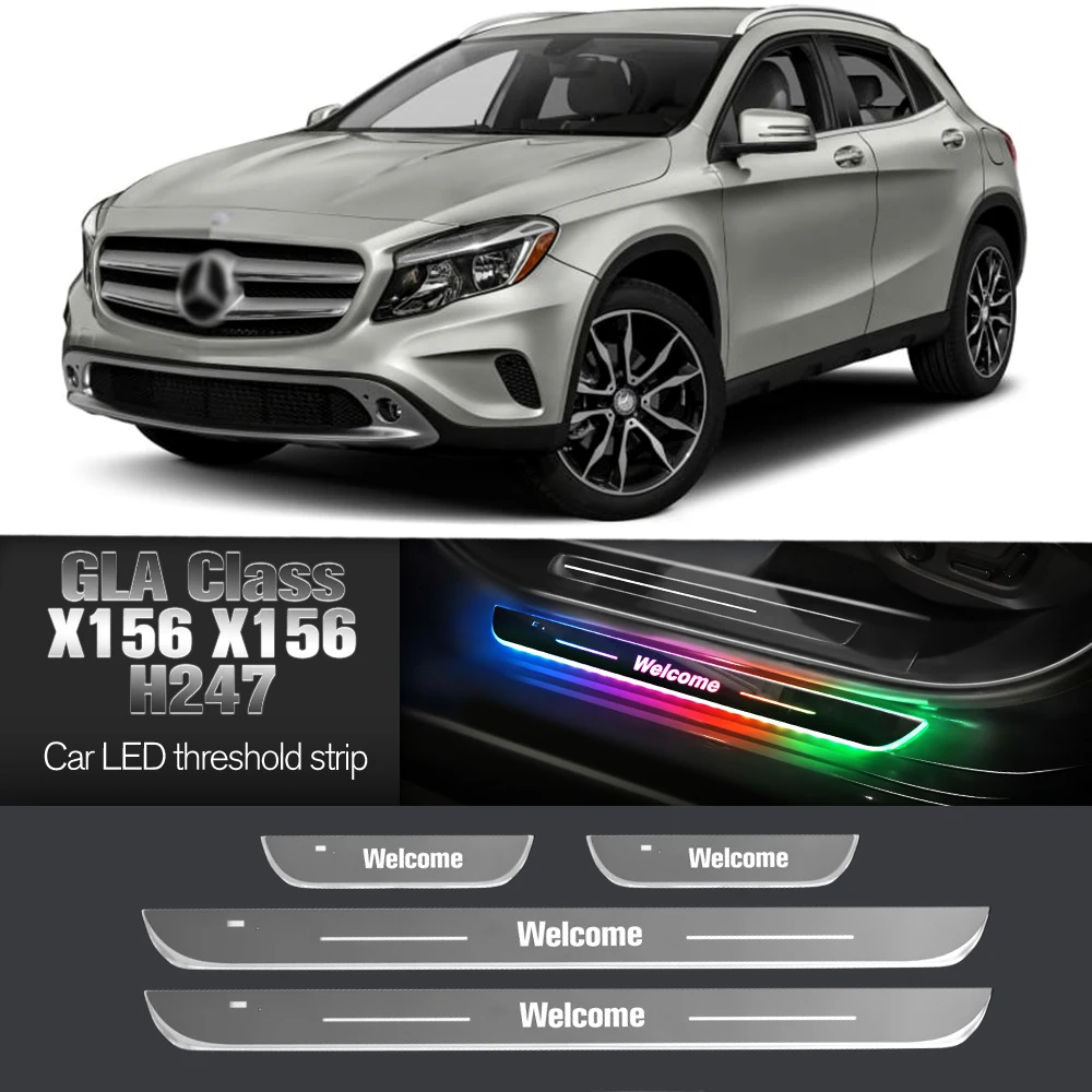 

Car Door Sill Light For Mercedes Benz GLA Class X156 X156 H247 Customized Logo LED Welcome Threshold Pedal Lamp Accessories