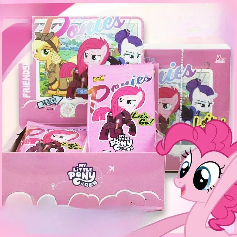 Novo meu pequeno pônei crepúsculo brilho fluttershy anime dos desenhos animados cartão periférico caixa cega de alto valor meninas conjunto cartão presentes do feriado