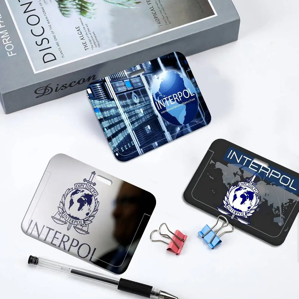 

Держатель для удостоверений Interpol, бейджей, кредитных карт, пропусков, с ремешком на шею, для детей, подарок