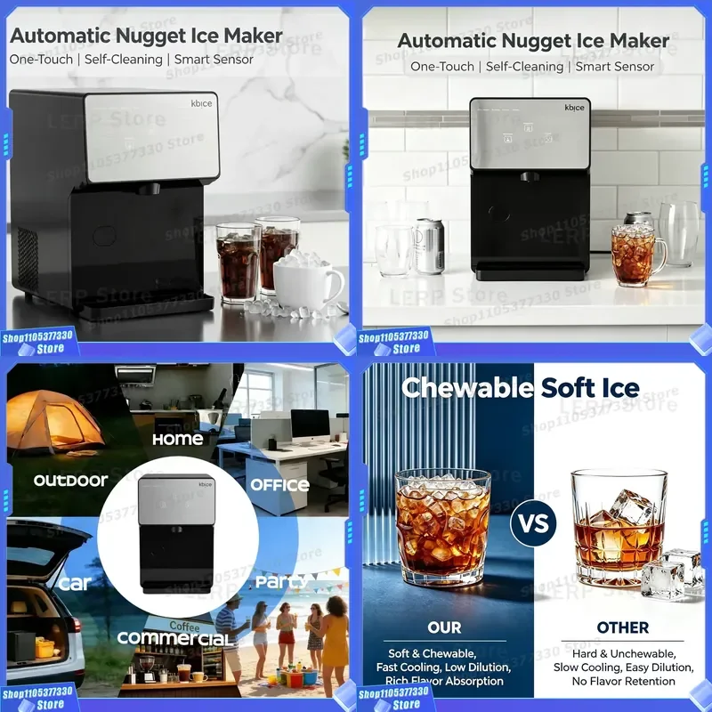 30 Years of Factory Direct Selling Automatic Ice Cube Machines Contactless Ice Makers Benchtop Chewable Ice Cube Machines for