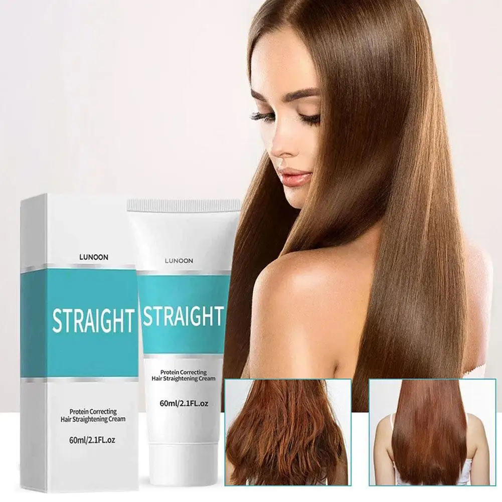 Protein Straightening Cream Hair Soft Cream Straight Hair Products For Smoothing And Straightening Frizzy Or Wavy Hair 60ml