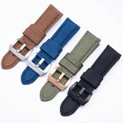 20mm 22mm 24mm 26mm Canvas Nylon Watchband Steel Needle Buckle Wristband For Panerai Strap Bracelet Accessories