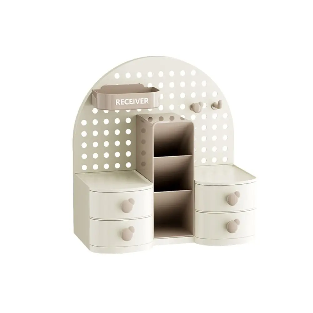 Plastic Hole Board Storage Rack Large Capacity Organizer Desktop Stationery Storage Box Vertical Drawer Style Student Pen Holder