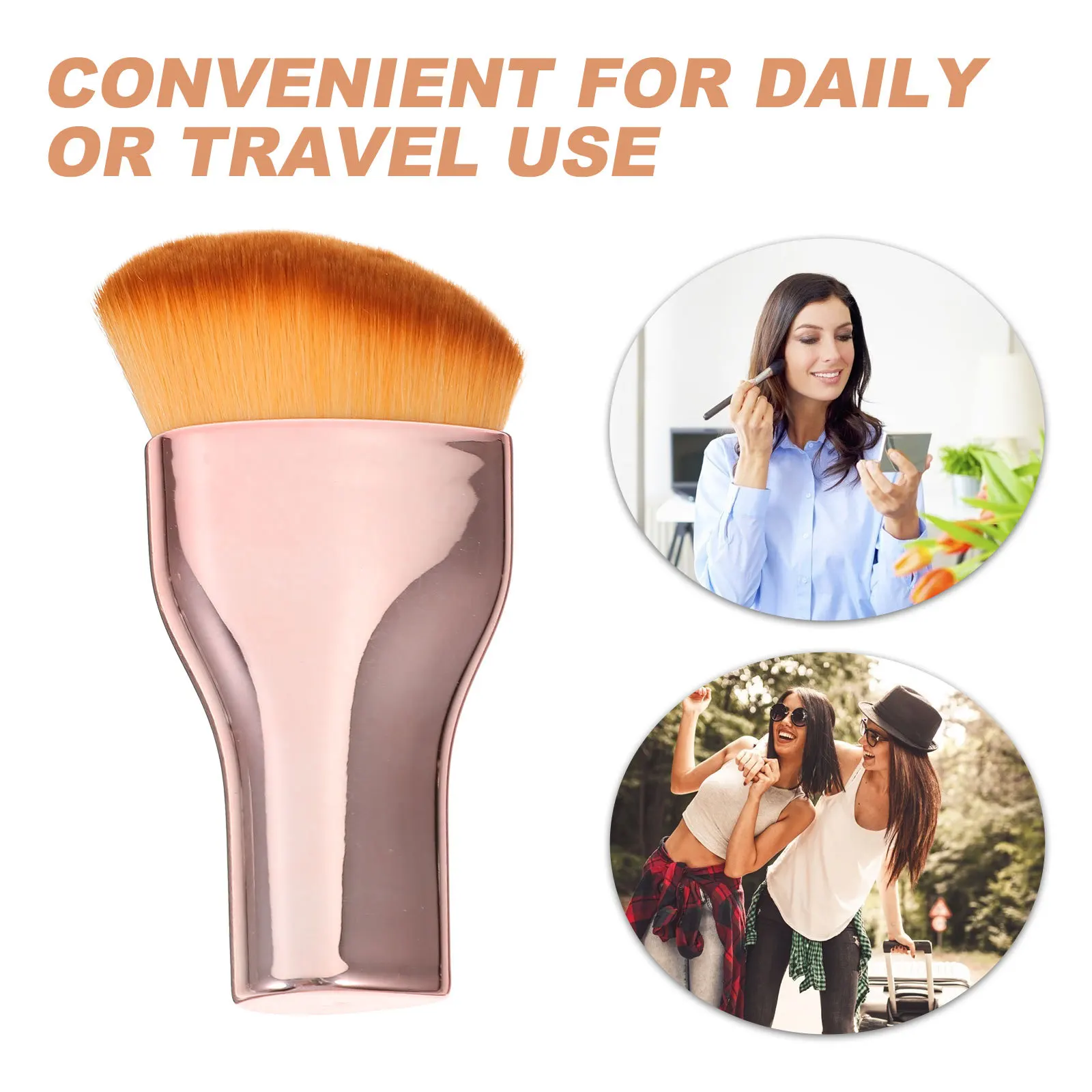 

Makeup Foundation Brush Small Portable for Women Soft Bristles Even Application Stylish Design Lightweight Travel