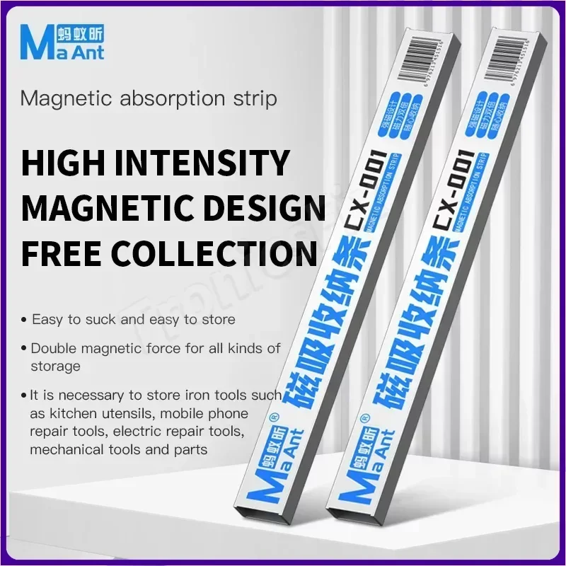 MaAnt CX-001 Magnetic Absorption Strip for Tweezer Screwdriver Storage and Suck Keep Desktop Clean Magnet Bar Collector tool set