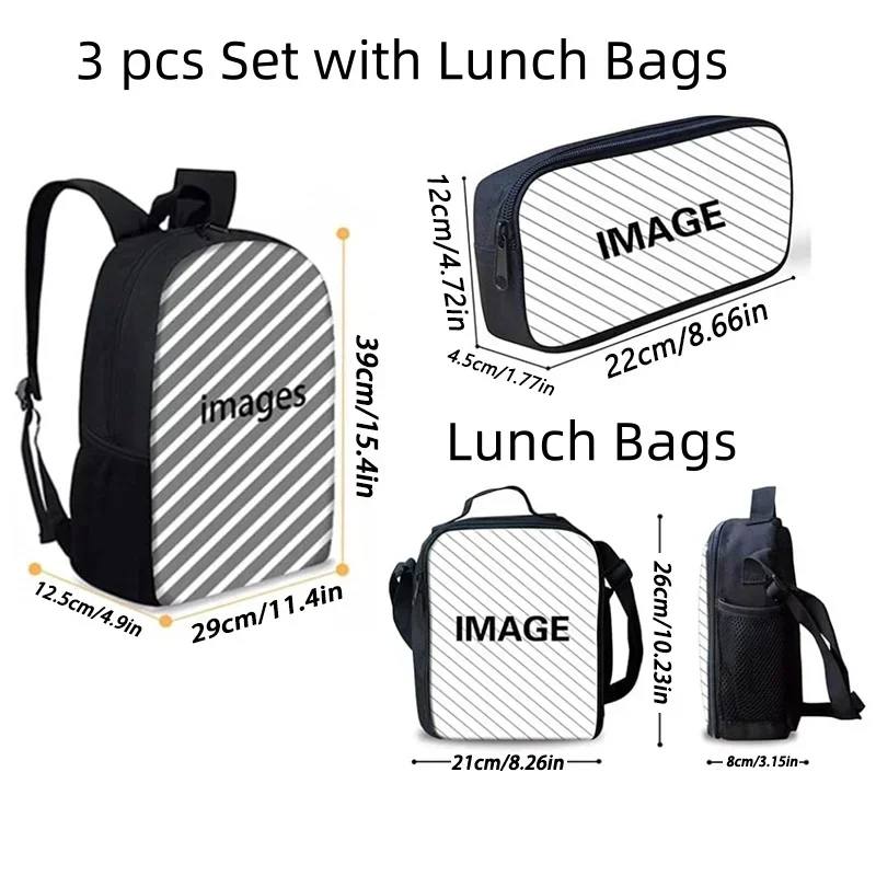 مجموعة من 3 قطع من حقيبة الظهر المدرسية K-POOP YQ مع حقائب الغداء، وحقائب أقلام رصاص لرياض الأطفال، وحقائب مدرسية كرتونية للأولاد والبنات، وأفضل هدية