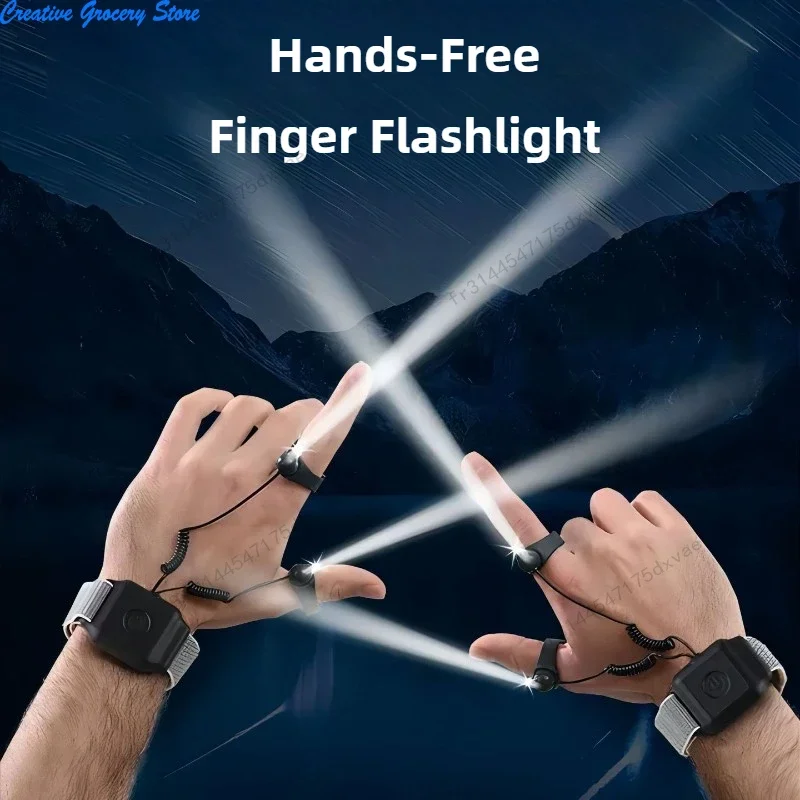 

Гибкость луча, фонарик на палец, перезаряжаемый IP68, водонепроницаемый светильник громкой связи для ремонта, кемпинга, рыбалки, длительного срока службы