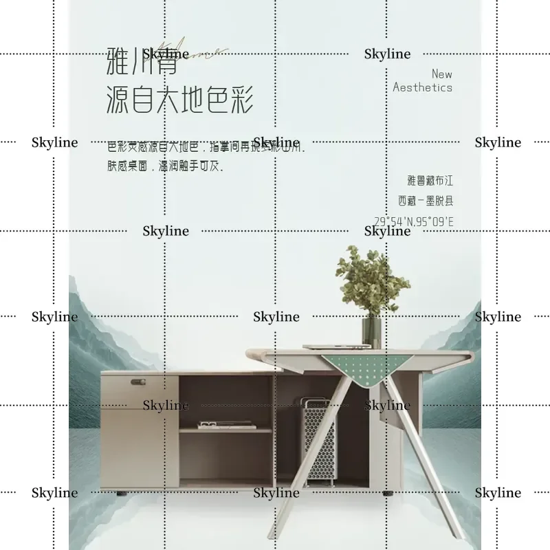 Modern Minimalist Office Desk and Chair Set Simple Executive Workstation for Manager Supervisor Contemporary Design Furniture
