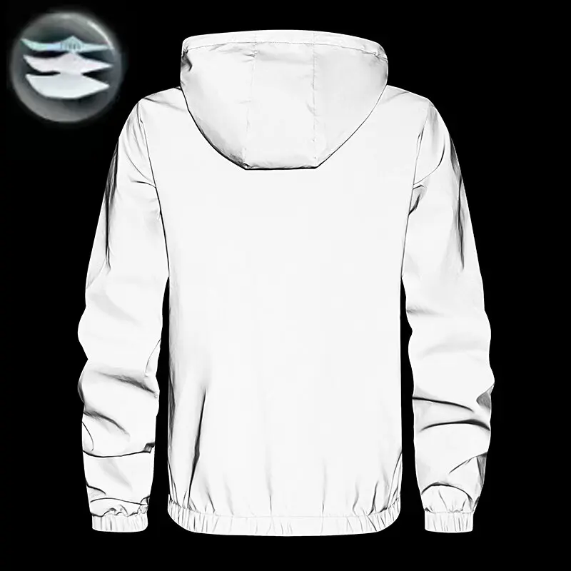 Night Reflective Jackets Double Fabric Windbreaker Hooded Jacket Men Hip Hop Dancer Waterproof Zipper Coats Streetwear Outwear 2 Night Reflective Jackets Double Fabric Windbreaker Hooded Jacket Men Hip Hop Dancer Waterproof Zipper Coats Streetwear Outwear 2