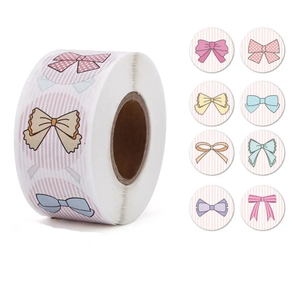 500 Stuks/Rol Sticker Decor Strik Sticker Zelfklevend Label Rond Baklabel Label Sticker Stijlvolle Enveloppen Afdichting Sticker