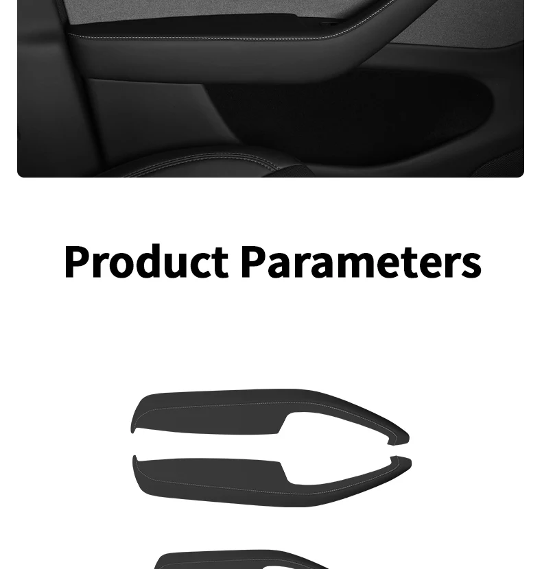 Originalfarbene Leder- und ABS-Türgriffschutzhülle für den Innenraum – Zubehör für Tesla Model 3 / Model Y / Model YL – Detail 17