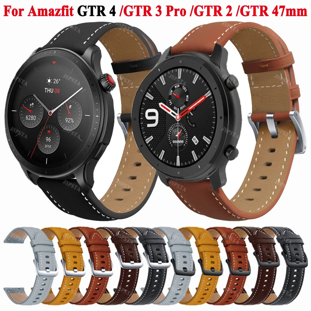 Dla Amazfit GTR 47mm GTR 4 3 Pro 2 2e pasek do zegarka Amazfit Stratos 3 2 zamienny pasek pasek skórzany zegarek 22mm