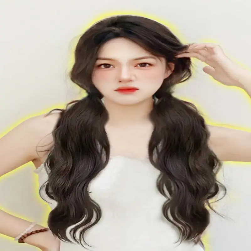Neuer Natürlicher Wellen-Haarteil mit Zopf für Damen, Langes Haar, Einfach zu Binden, Coole Simulations-Haare, Elastisches Band, Lässiger Pferdeschwanz