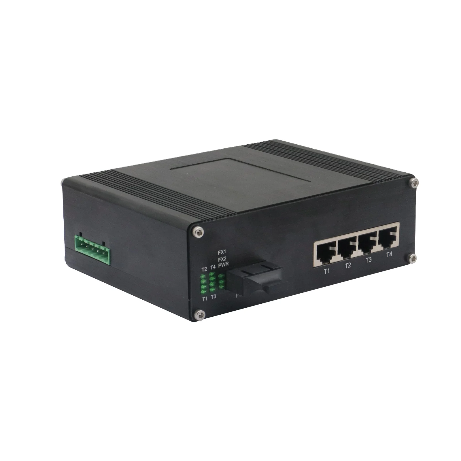 Industrial 4-Port+1port100Mbps-FX Gigabit ethernt Switch have 2KM POE+ Network Switches for CCTV camera