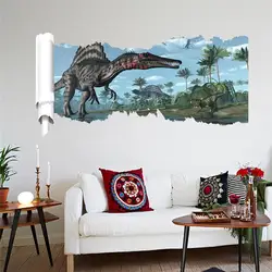 Vivid 3d Spinosaurus Dinosaur Wall Stickers For Shop Office Home Decoration Diy Kids Bedroom Mural Art Pvc Decals Animal Posters