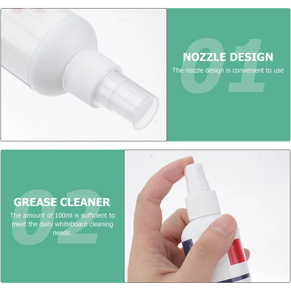2 قطعة رذاذ منظف السبورة البيضاء 100 مللي ارتفاع 135 مللي متر حل تنظيف مريح للحمل للصيانة